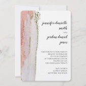 Einladung zur Hochzeit von Peach und Gold Watercol (Vorderseite)