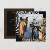 Einladung zur Hochzeit von Pferden und Tieren (Vorne/Hinten)