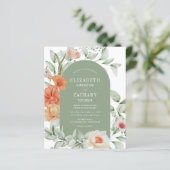 Einladung zur Hochzeit von Pfirsich (Stehend Vorderseite)