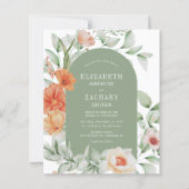 Einladung zur Hochzeit von Pfirsich (Vorderseite)