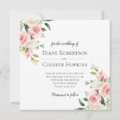 Einladung zur Hochzeit von Pfirsich und Blütenrahm (Rückseite)