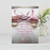 Einladung zur Hochzeit von Pink Bow (Stehend Vorderseite)