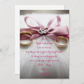 Einladung zur Hochzeit von Pink Bow (Vorne/Hinten)