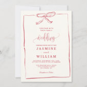 Einladung zur Hochzeit von Pink Bow (Vorderseite)