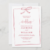 Einladung zur Hochzeit von Pink Bow (Vorderseite)