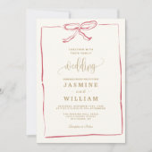 Einladung zur Hochzeit von Pink Bow (Vorderseite)