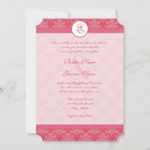 Einladung zur Hochzeit von Pink Damask