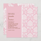 Einladung zur Hochzeit von Pink Damask (Vorne/Hinten)