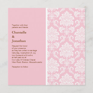 Einladung zur Hochzeit von Pink Damask