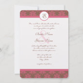 Einladung zur Hochzeit von Pink Damask (Rückseite)