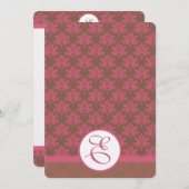 Einladung zur Hochzeit von Pink Damask (Vorne/Hinten)