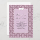 Einladung zur Hochzeit von Pink Damask (Vorne/Hinten)