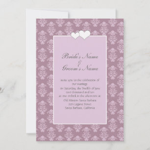 Einladung zur Hochzeit von Pink Damask