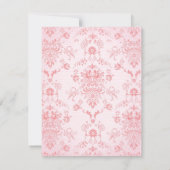 Einladung zur Hochzeit von Pink Damask (Rückseite)