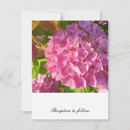 Einladung zur Hochzeit von Pink Hydrangea (Rückseite)