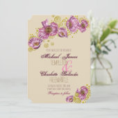 Einladung zur Hochzeit von Pink Poppy (Stehend Vorderseite)