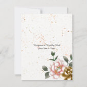 Einladung zur Hochzeit von Pink und Bronze (Rückseite)