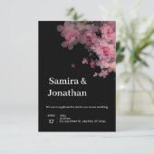 Einladung zur Hochzeit von Pink Watercolor (Stehend Vorderseite)