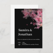 Einladung zur Hochzeit von Pink Watercolor (Vorne/Hinten)