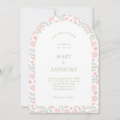 Einladung zur Hochzeit von Pink Watercolor Floral (Vorderseite)