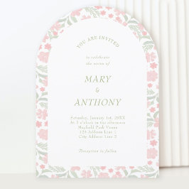 Einladung zur Hochzeit von Pink Watercolor Floral