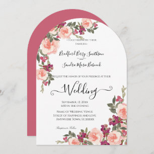 Einladung zur Hochzeit von Pink Watercolor Floral