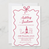 Einladung zur Hochzeit von Pink Whimsical Hand Dra (Vorderseite)