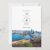 Einladung zur Hochzeit von Pittsburgh Skyline (Vorderseite)