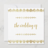 Einladung zur Hochzeit von Posh Gold Border (Vorderseite)
