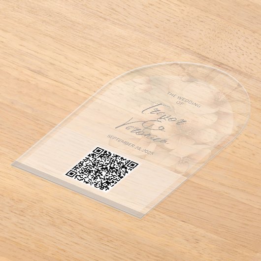 Einladung zur Hochzeit von QR Code Cherry Blossom (Ablage )