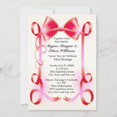 Einladung zur Hochzeit von Red Bow und Ribbon Bord (Vorderseite)