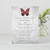 Einladung zur Hochzeit von Red Butterfly (Stehend Vorderseite)