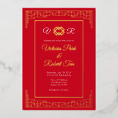 Einladung zur Hochzeit von Red Gold Foil (Vorderseite)
