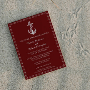 Einladung zur Hochzeit von Red Nautical Anchor