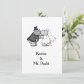 Einladung zur Hochzeit von Rhino und Hippo (Stehend Vorderseite)