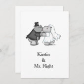 Einladung zur Hochzeit von Rhino und Hippo (Vorne/Hinten)