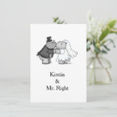 Einladung zur Hochzeit von Rhino und Hippo (Stehend Vorderseite)