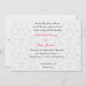 Einladung zur Hochzeit von rosa Damast (Rückseite)