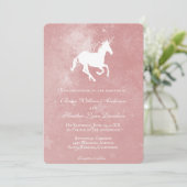 Einladung zur Hochzeit von Rosa Einhorn (Stehend Vorderseite)