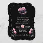 Einladung zur Hochzeit von Rosa Gotik (Vorne/Hinten)