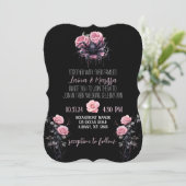 Einladung zur Hochzeit von Rosa Gotik (Stehend Vorderseite)