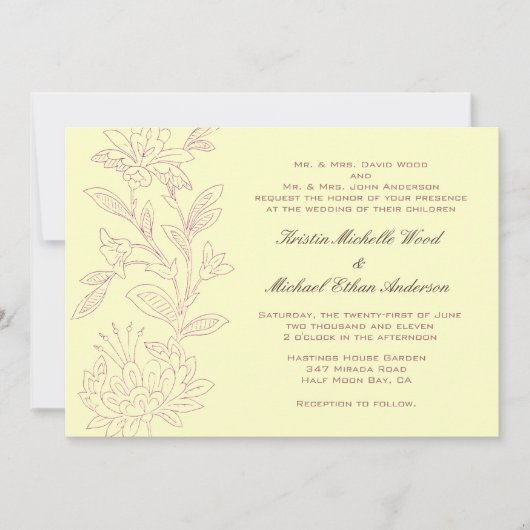 Einladung zur Hochzeit von Rose (Vorderseite)