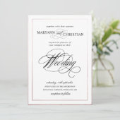 Einladung zur Hochzeit von Rose mit eleganter Kall (Stehend Vorderseite)