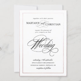 Einladung zur Hochzeit von Rose mit eleganter Kall