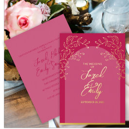 Einladung zur Hochzeit von Rose Red Foil