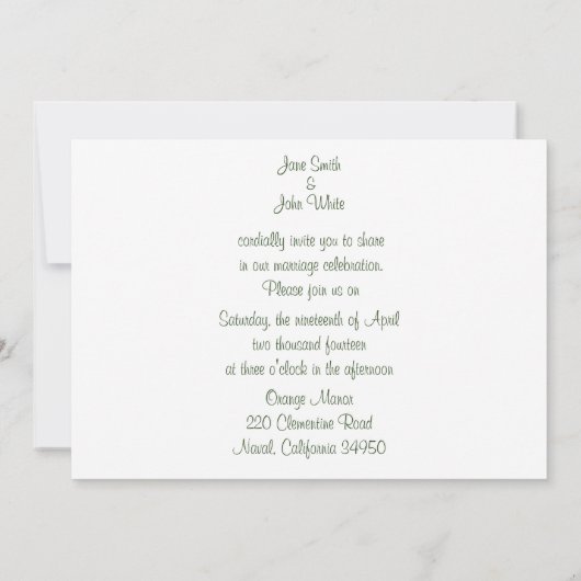 Einladung zur Hochzeit von Rosen (Rückseite)