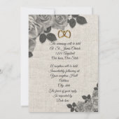 Einladung zur Hochzeit von Rosen in Schwarz und We (Rückseite)