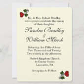 Einladung zur Hochzeit von rote Rose Cream (Vorderseite)