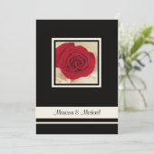 Einladung zur Hochzeit von rote Rosen (Stehend Vorderseite)