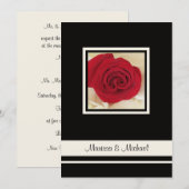 Einladung zur Hochzeit von rote Rosen (Vorne/Hinten)